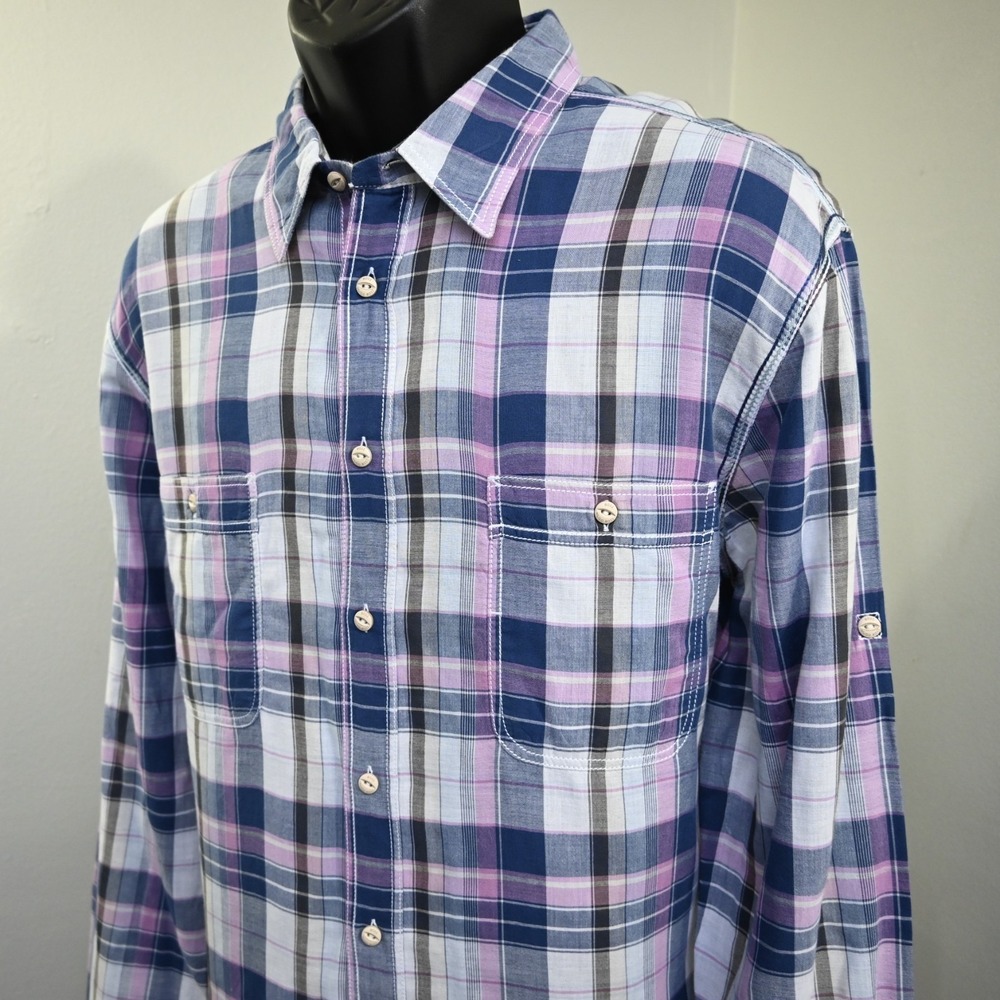 Hugo Boss Orange Label Dress Shirt Plaid Long Sleeve Button Up‎ Mens 2XL XXL